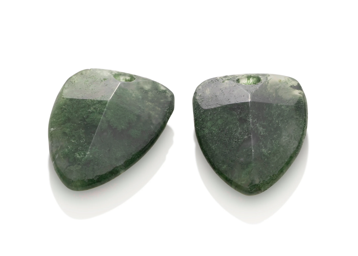 Earstones | Edge - Moss Agate