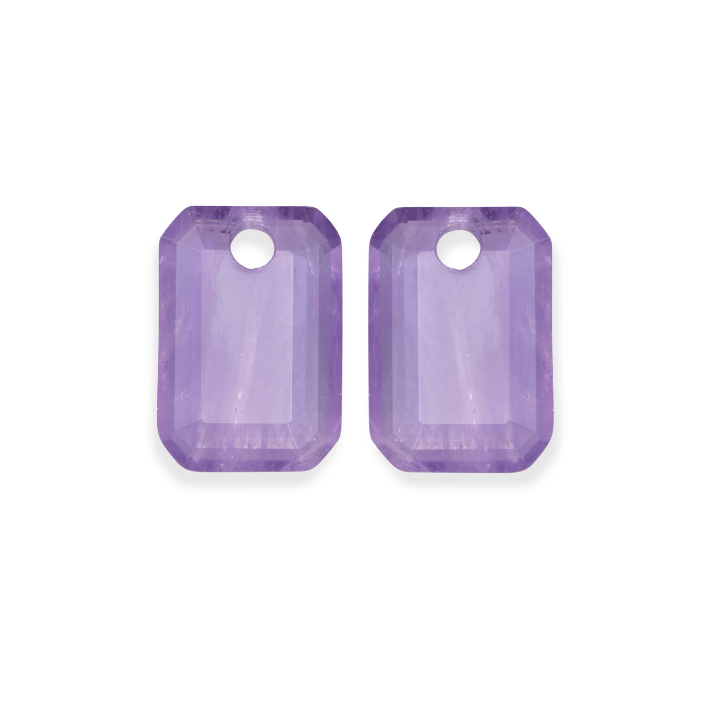Earstones | Emerald Cut - Amethyst