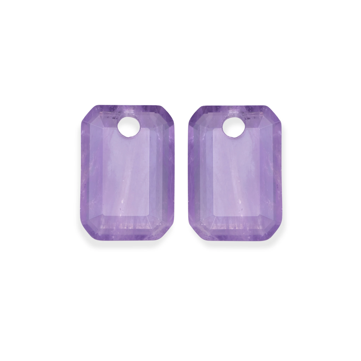 Earstones | Emerald Cut - Amethyst