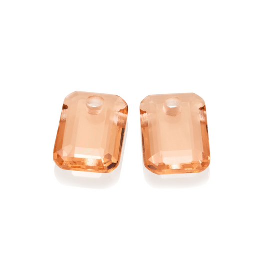 Earstones | Emerald Cut - Champagne Quartz