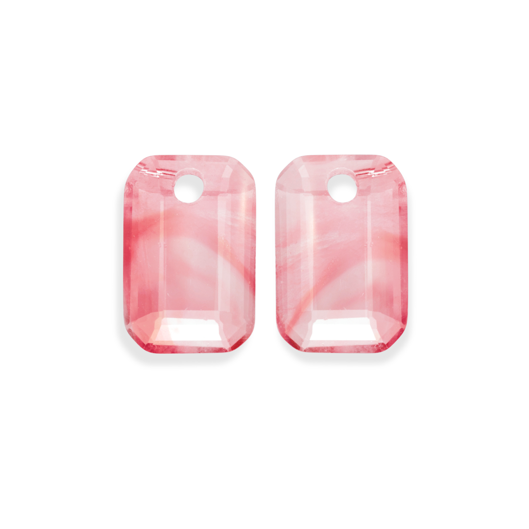 Earstones | Emerald Cut - Cherry Quartz - EAGEM25-EC