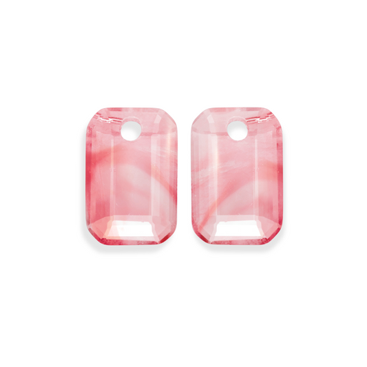 Earstones | Emerald Cut - Cherry Quartz