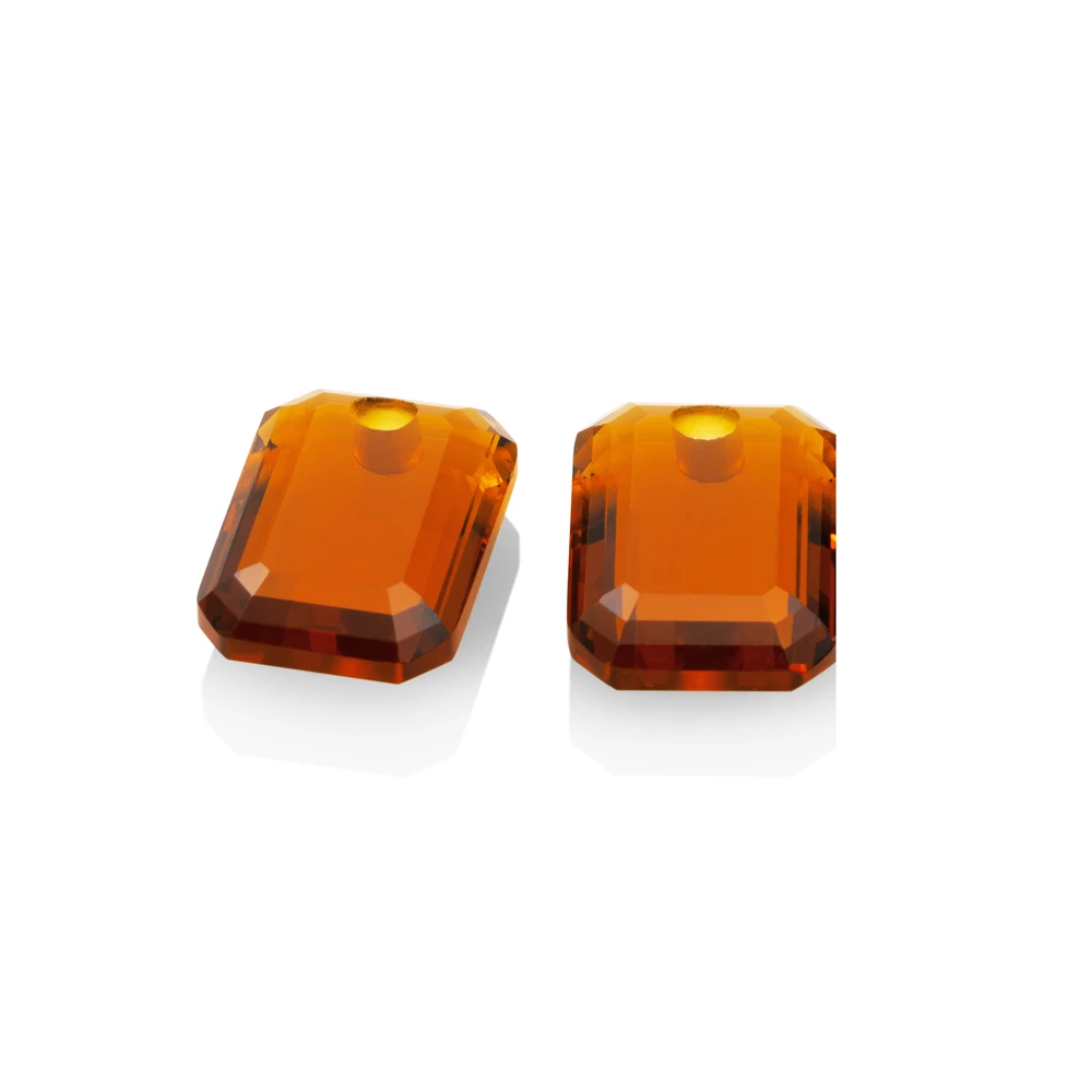 Earstones | Emerald Cut - Citrine Quartz