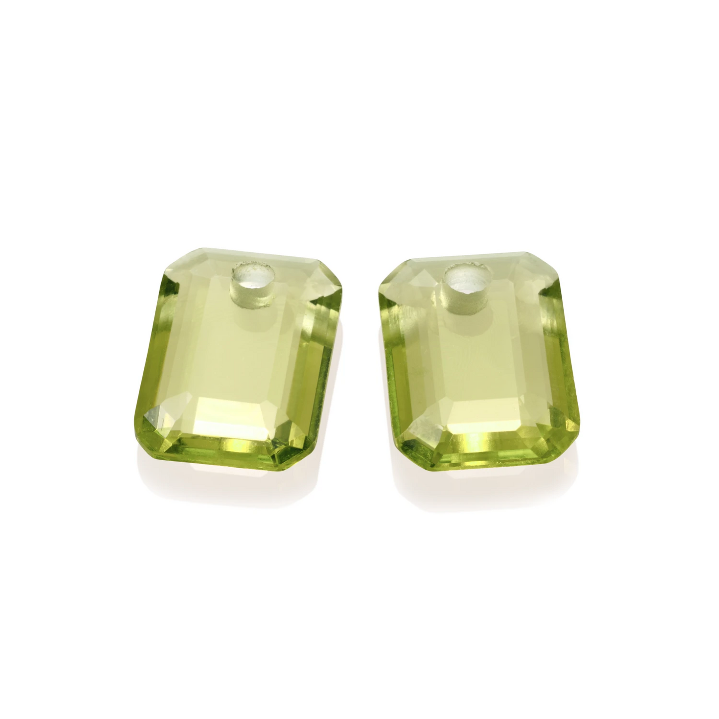 Earstones | Emerald Cut - Lemon Quartz