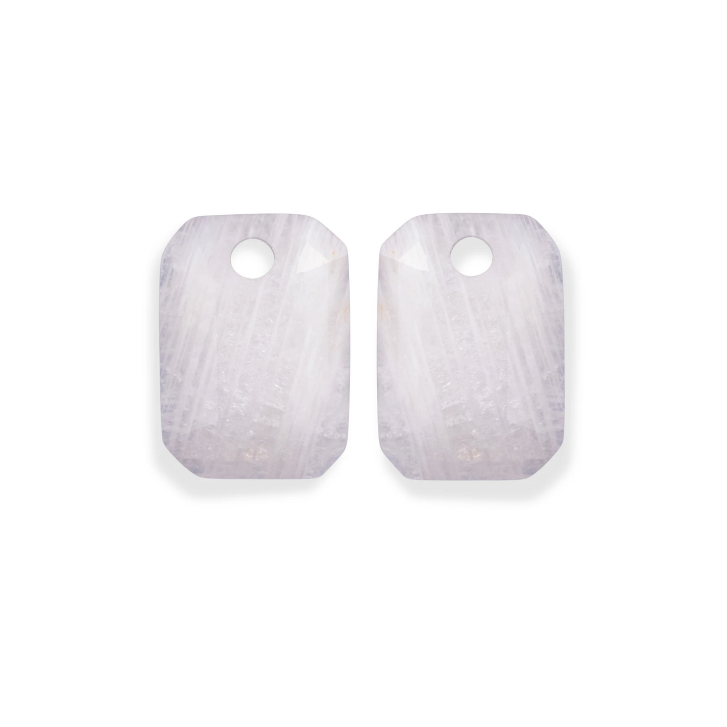 Earstones | Emerald Cut - Moonstone