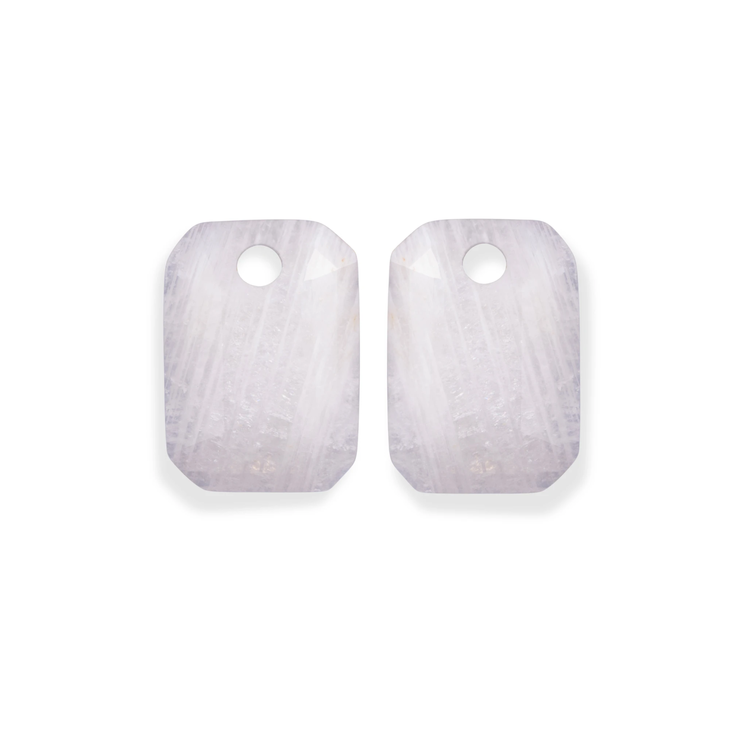 Earstones | Emerald Cut - Moonstone