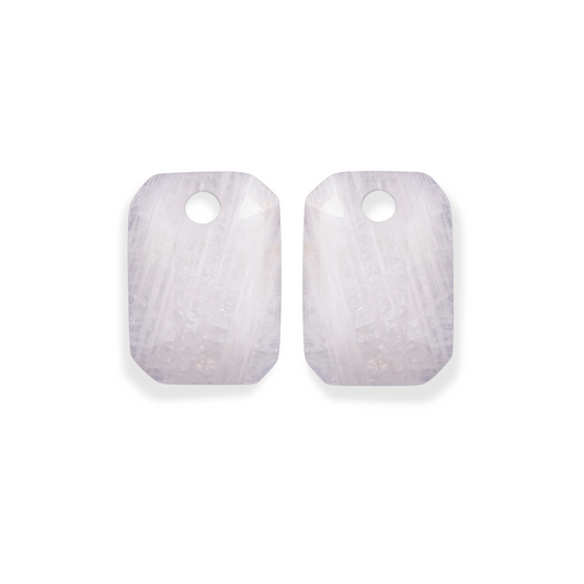 Earstones | Emerald Cut - Moonstone