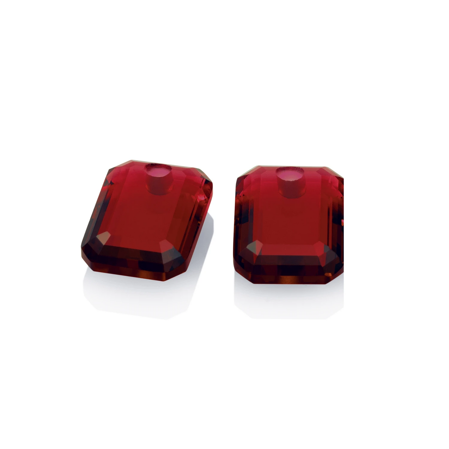 Earstones | Emerald Cut - Ruby Quartz
