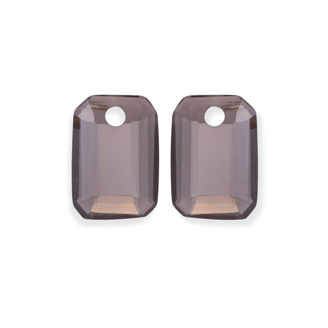 Earstones | Emerald Cut - Smoky Quartz