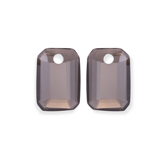 Earstones | Emerald Cut - Smoky Quartz
