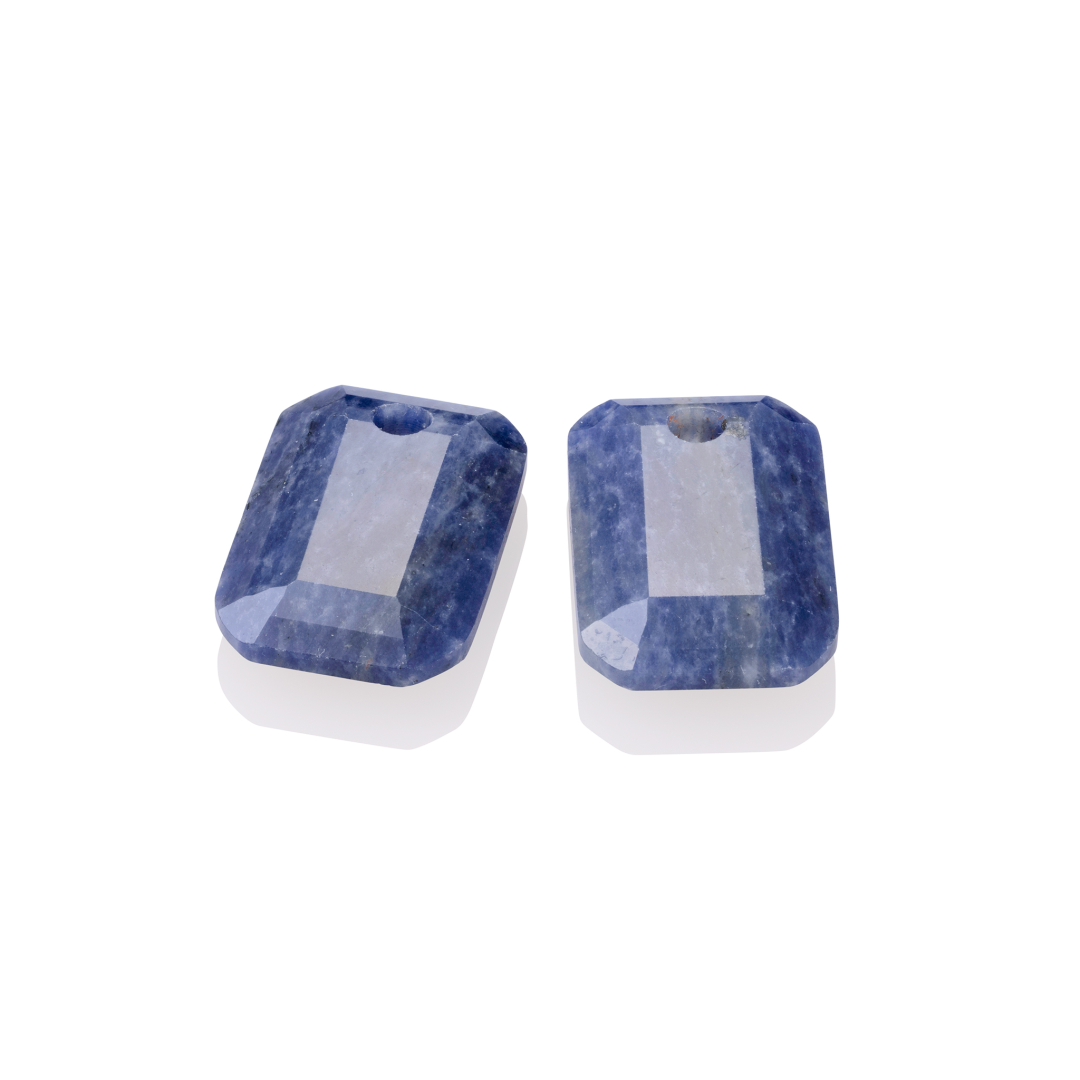 Earstones | Emerald Cut - Sodalite