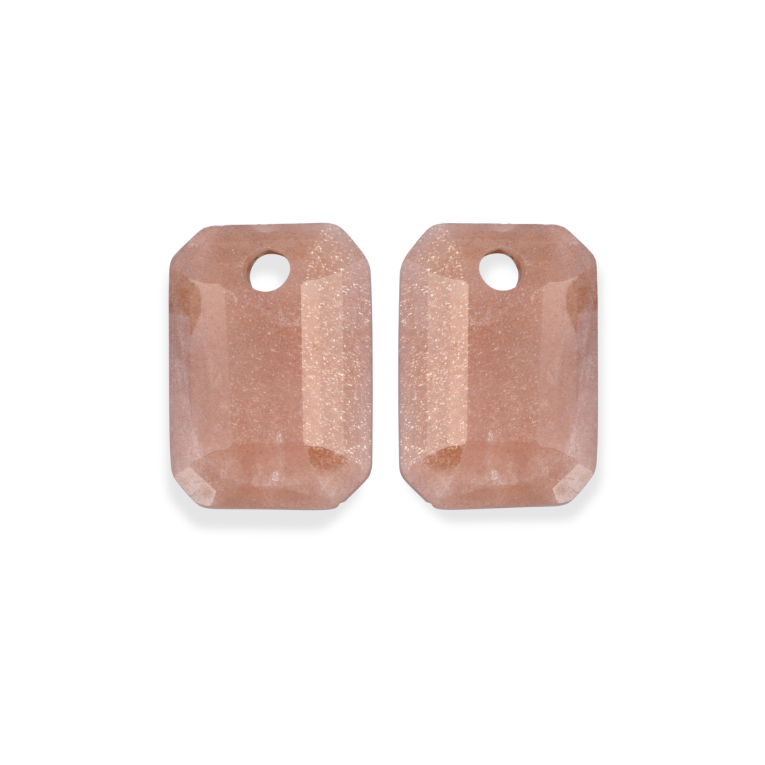 Earstones | Emerald Cut - Sunstone