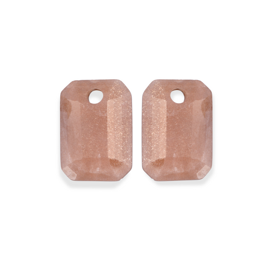 Earstones | Emerald Cut - Sunstone