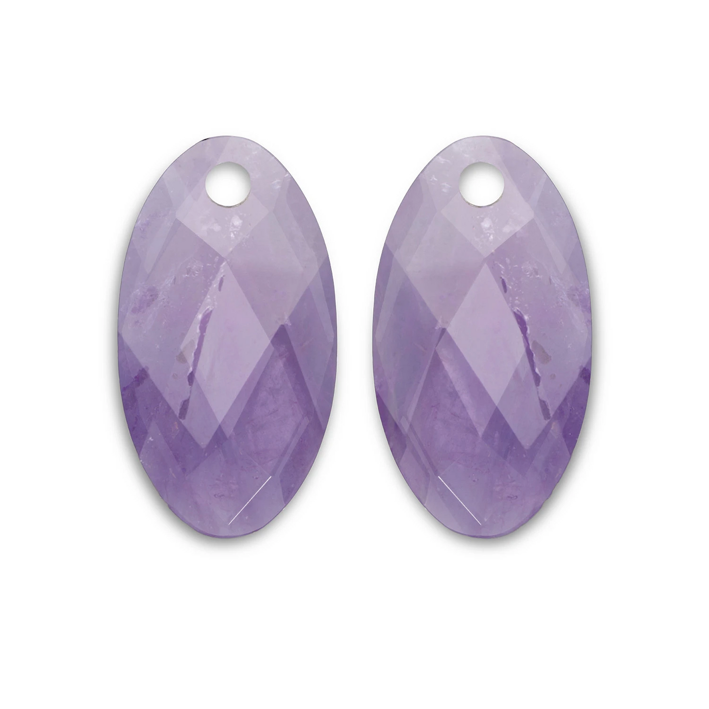 Earstones | Large Leaf - Amethyst