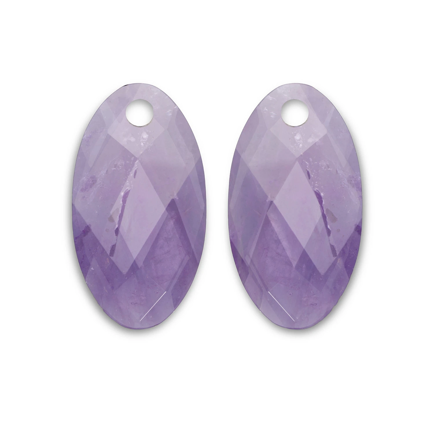 Earstones | Large Leaf - Amethyst