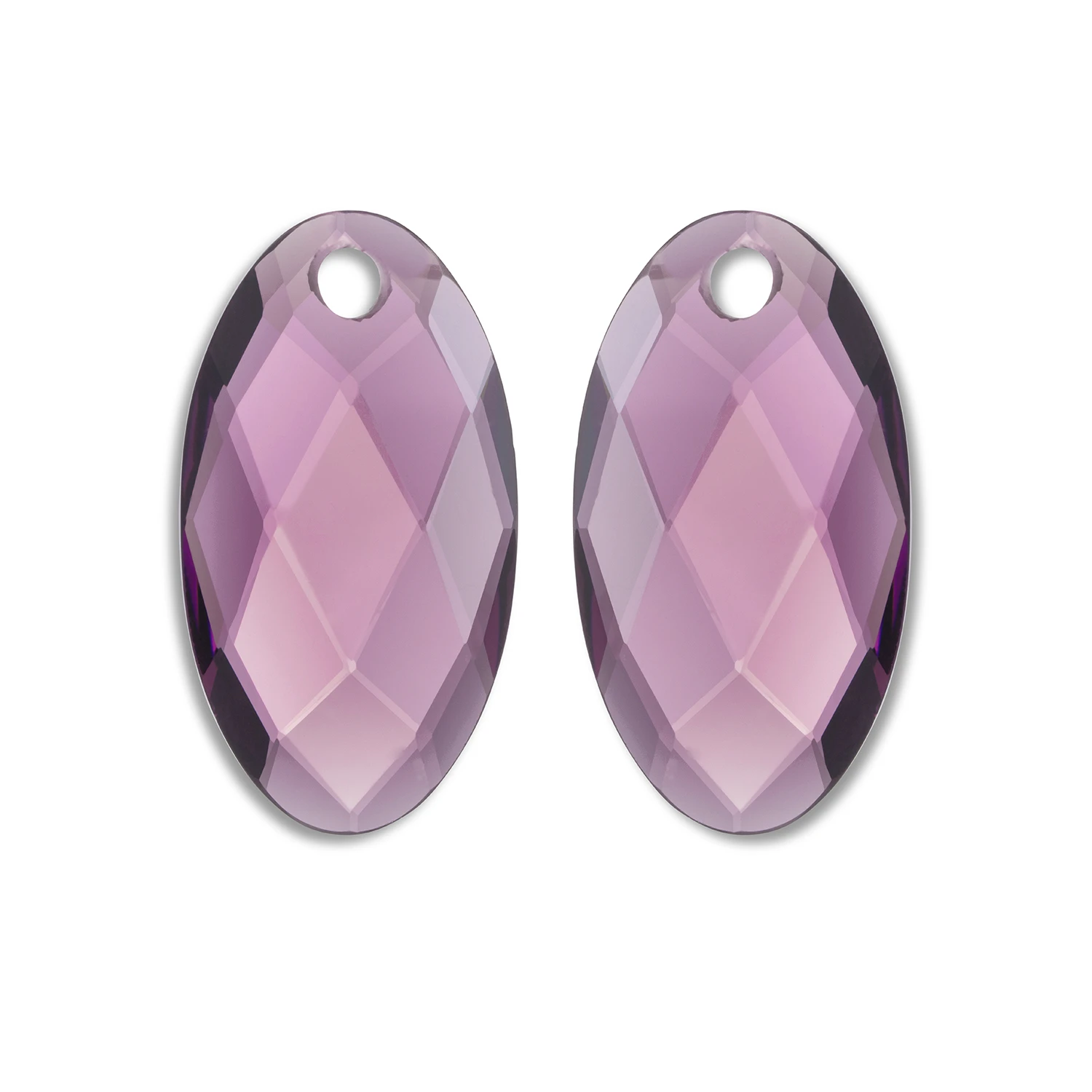 Earstones | Large Leaf - Aubergine Quartz