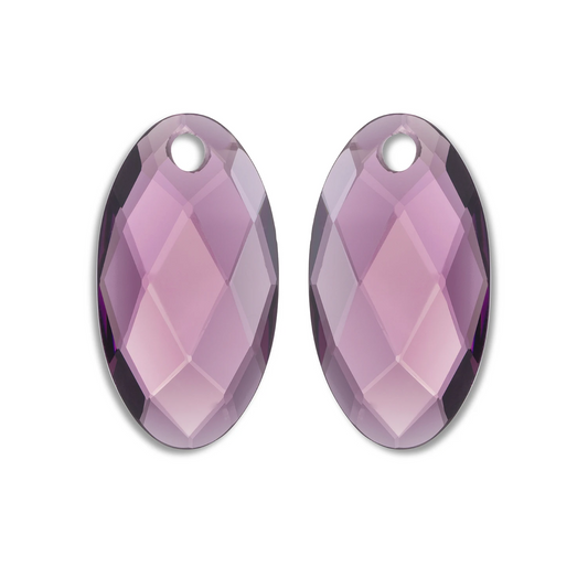Earstones | Large Leaf - Aubergine Quartz