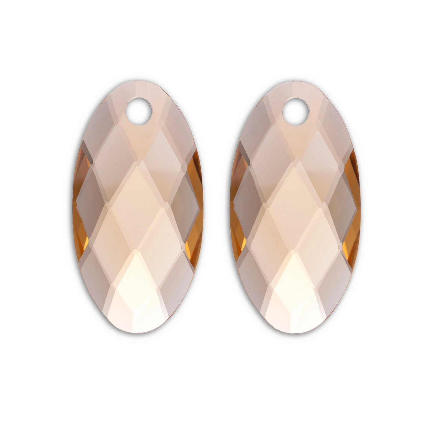 Earstones | Large Leaf - Light Gold Citrine Quartz