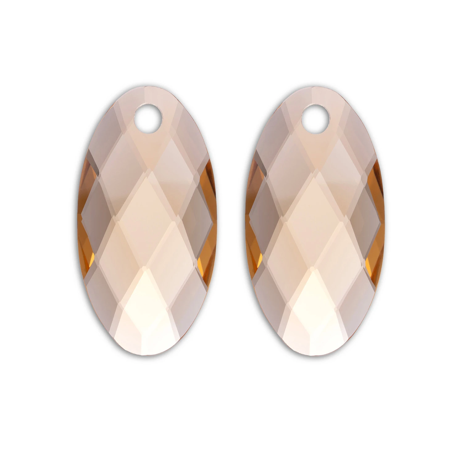 Earstones | Large Leaf - Light Gold Citrine Quartz