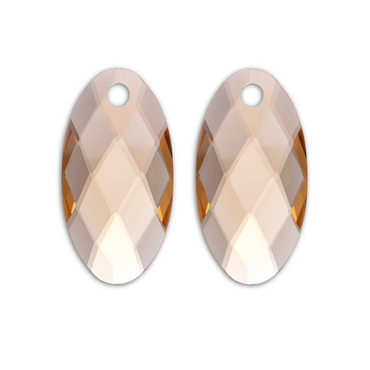 Earstones | Large Leaf - Light Gold Citrine Quartz