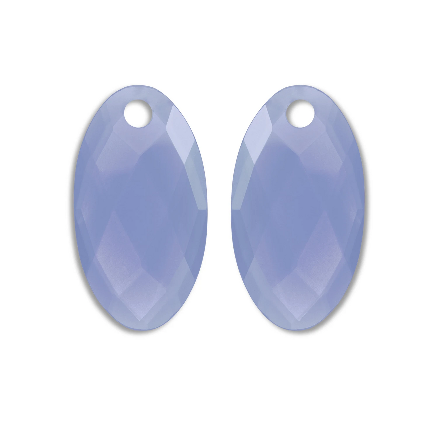 Earstones | Large Leaf - Milky Blue Jade