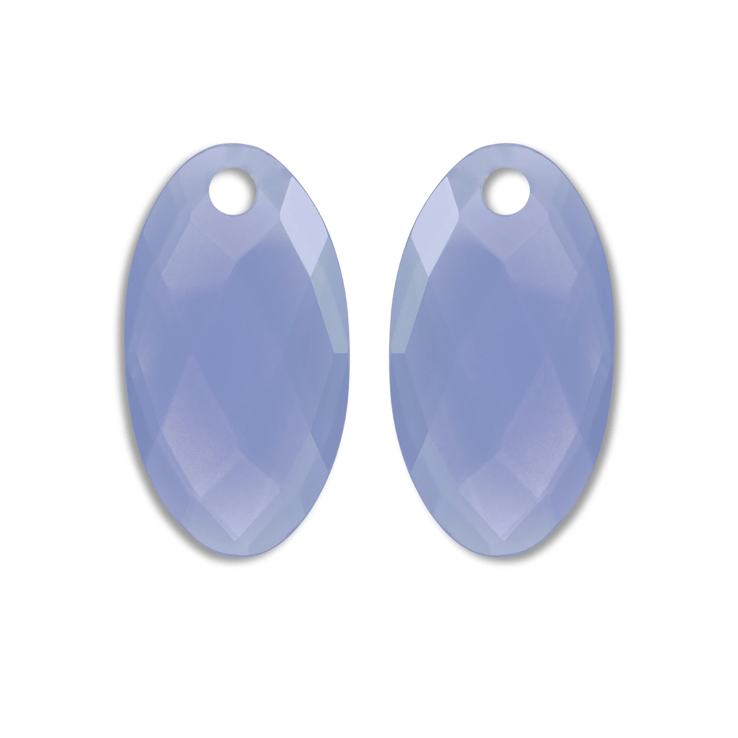 Earstones | Large Leaf - Milky Blue Jade