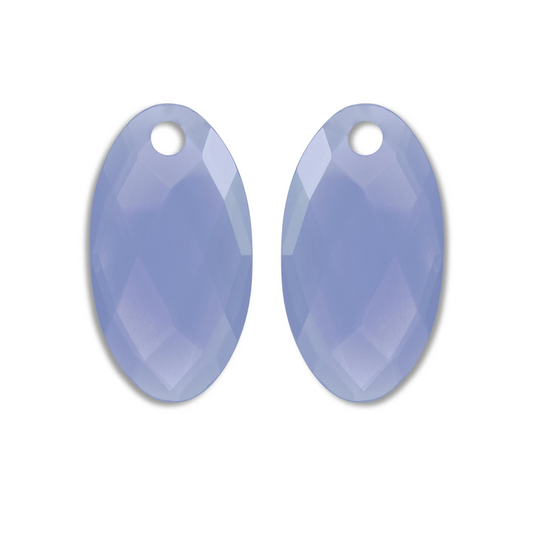 Earstones | Large Leaf - Milky Blue Jade