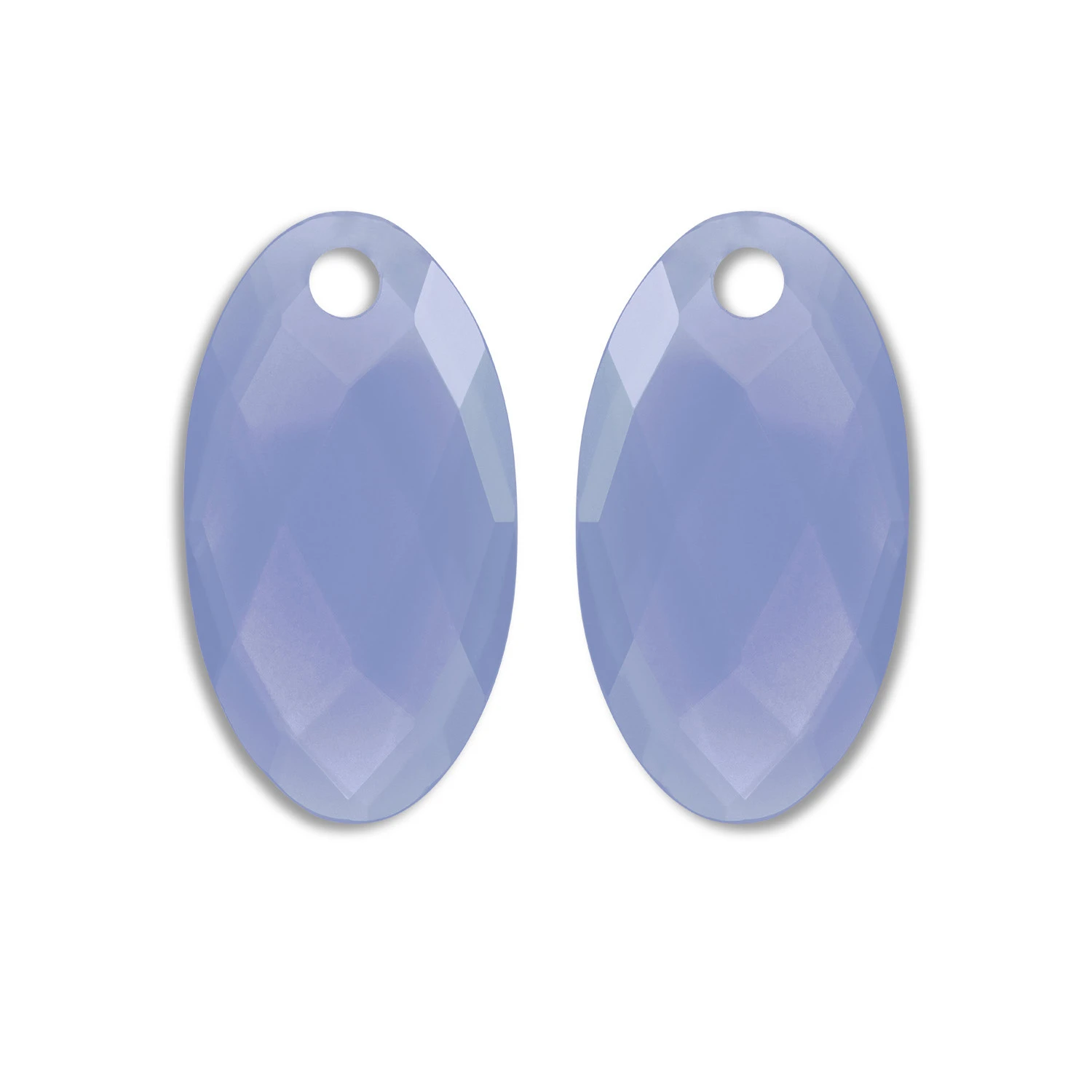 Earstones | Large Leaf - Ocean Topaz Quartz