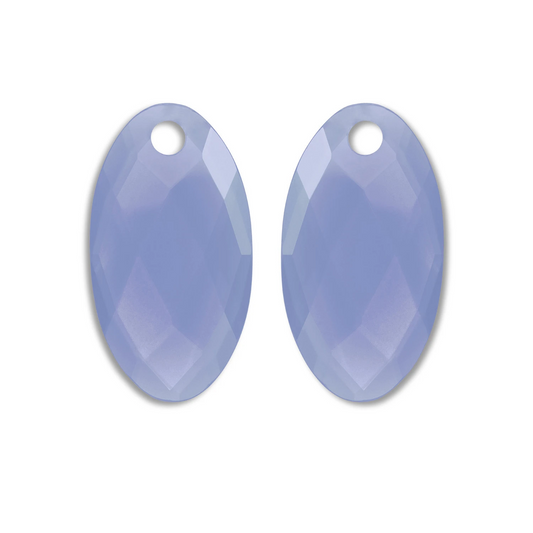 Earstones | Large Leaf - Ocean Topaz Quartz