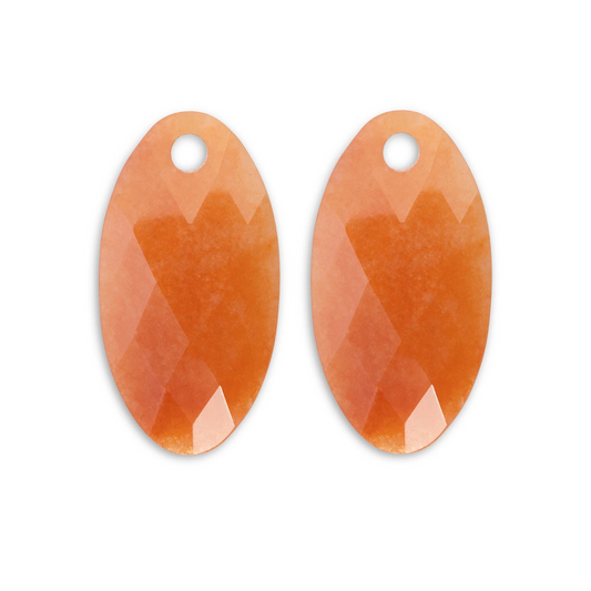Earstones | Large Leaf - Red Aventurine