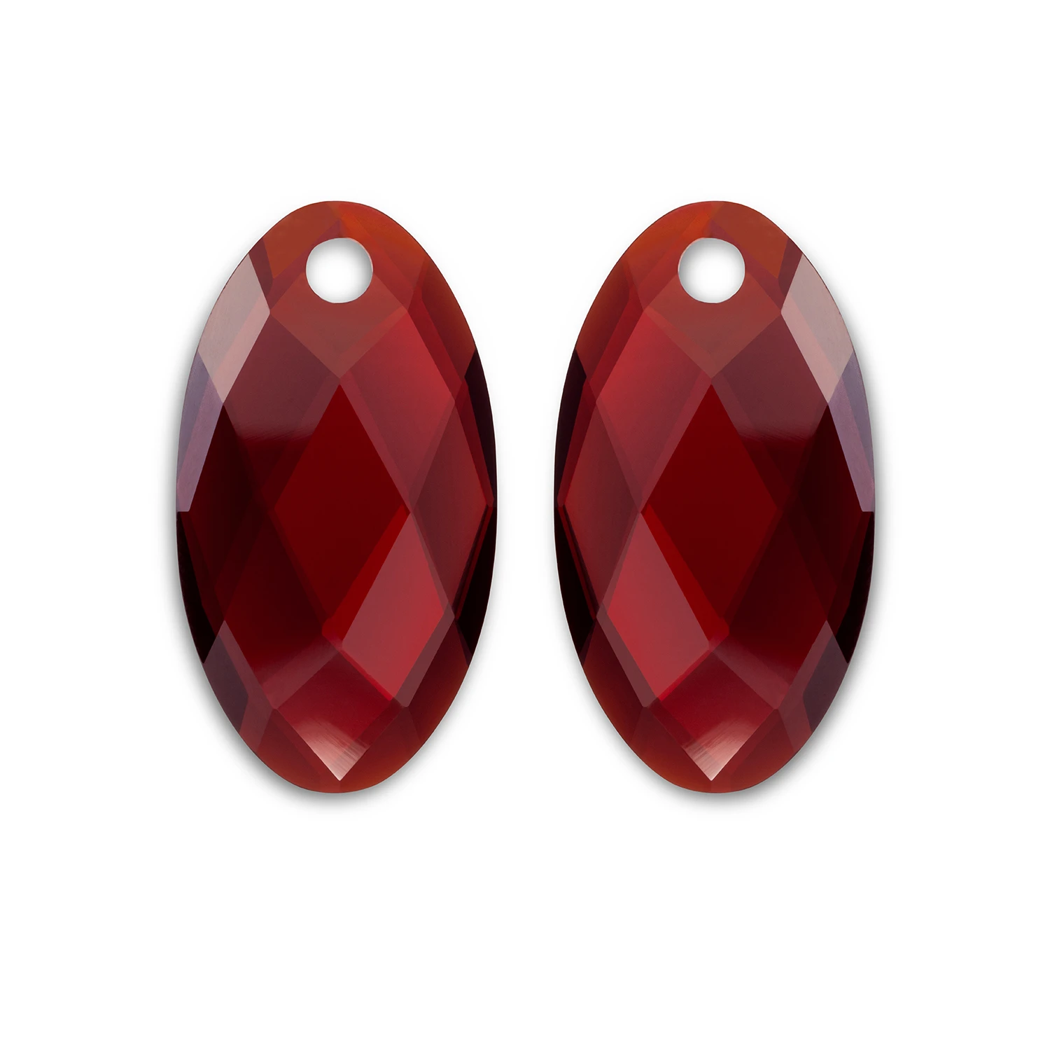 Earstones | Large Leaf - Ruby Quartz