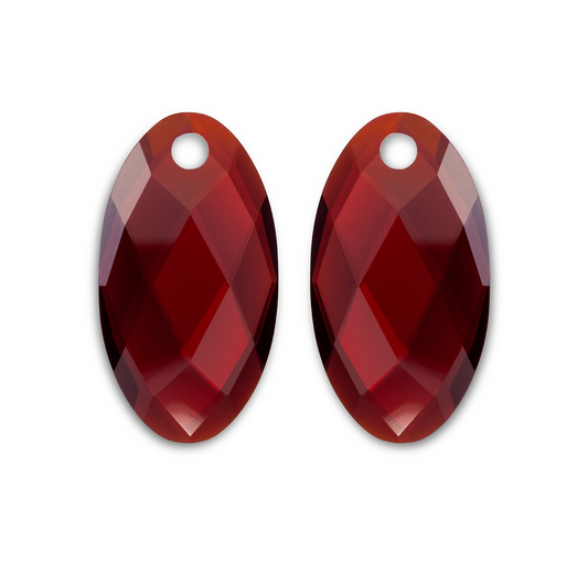 Earstones | Large Leaf - Ruby Quartz