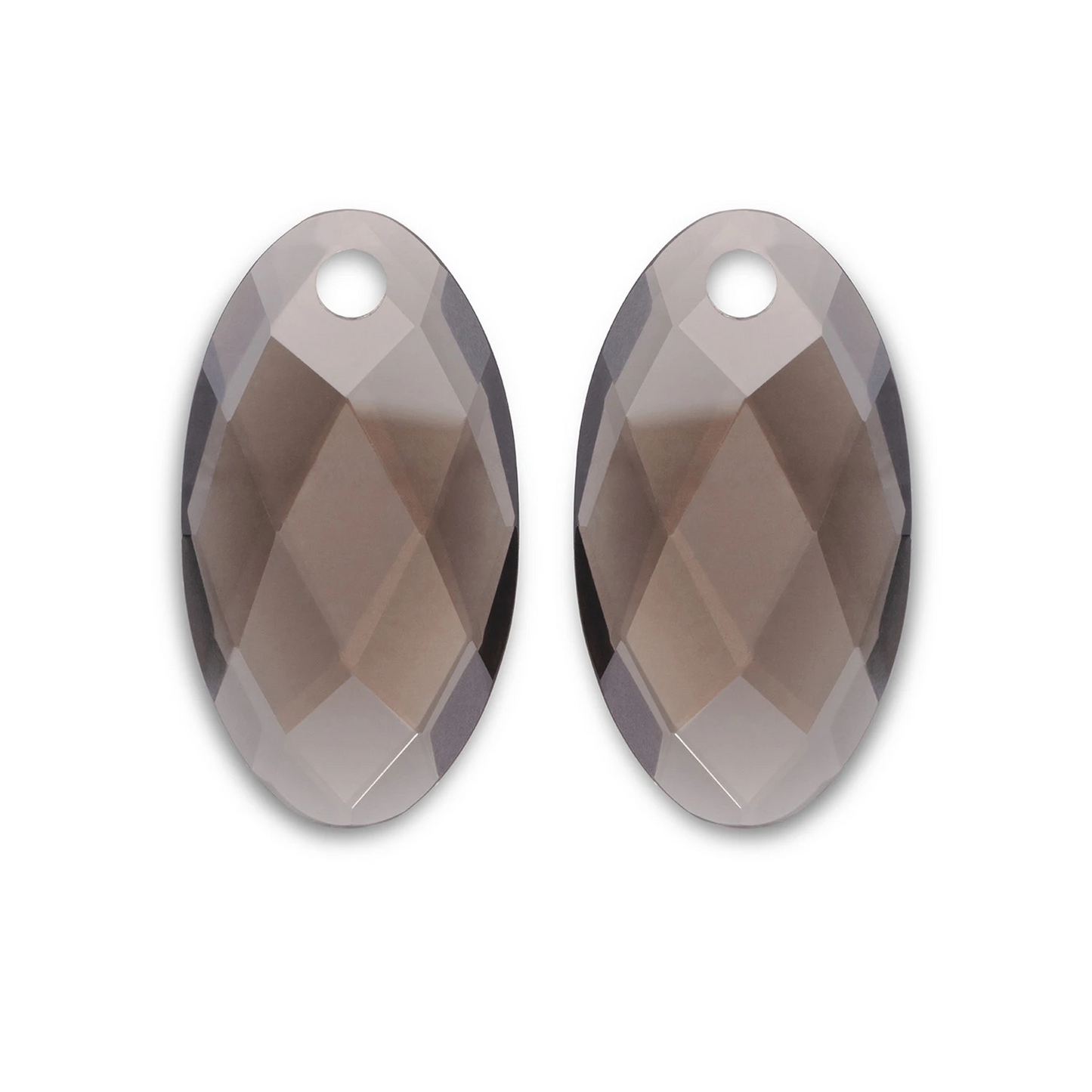 Earstones | Large Leaf - Smoky Quartz