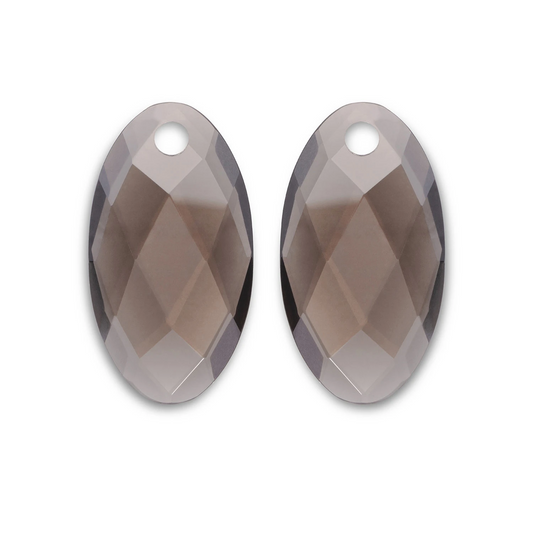 Earstones | Large Leaf - Smoky Quartz
