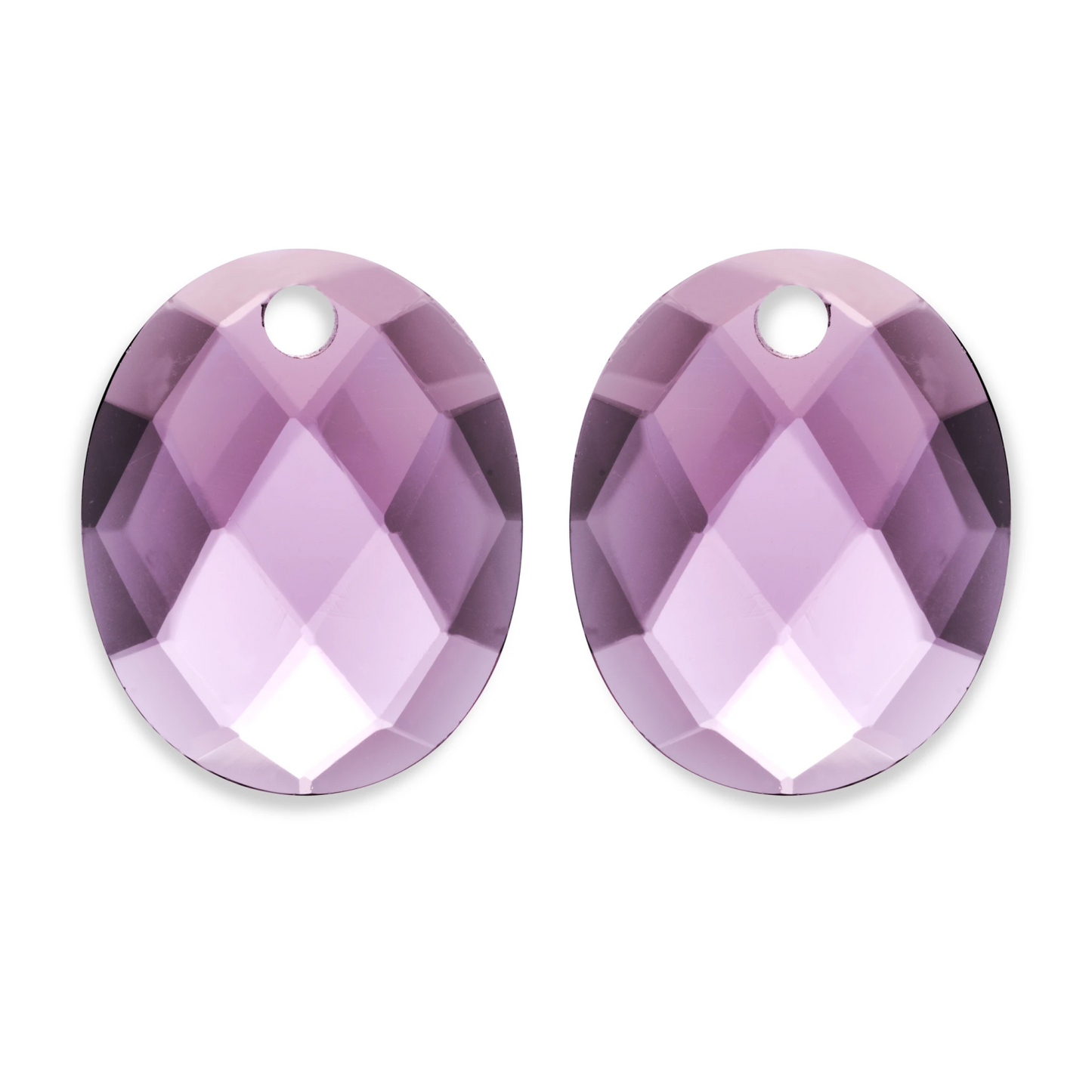 Earstones | Large Oval Aubergine Quartz