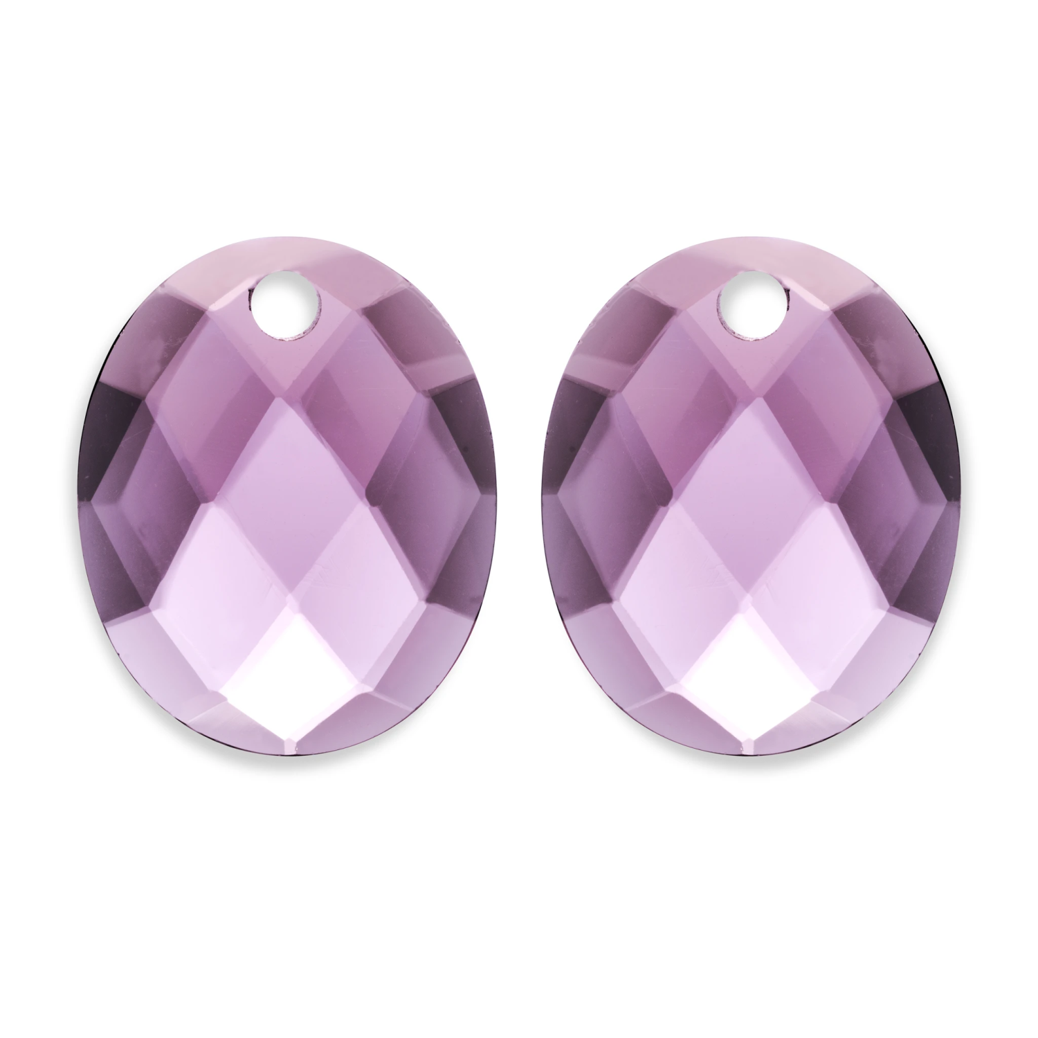 Earstones | Large Oval Aubergine Quartz