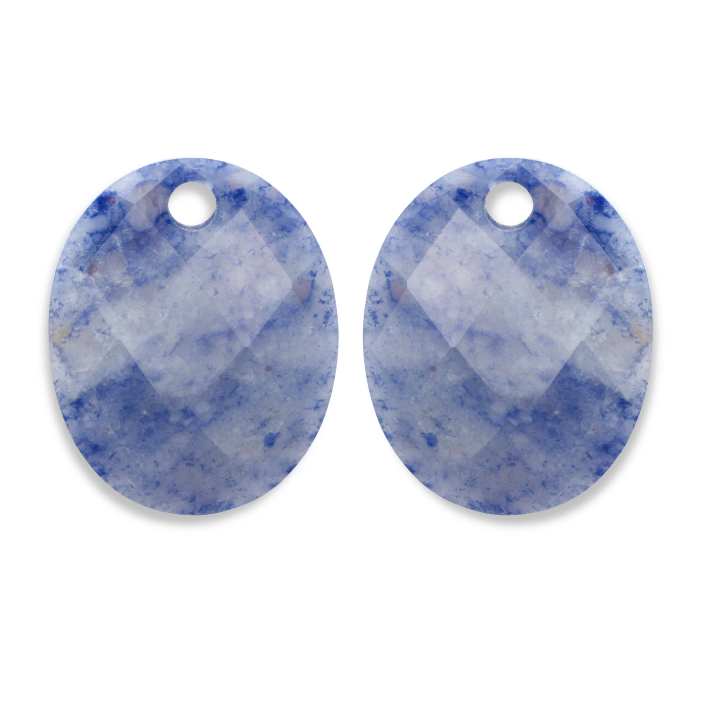 Earstones | Large Oval Blue Aventurine