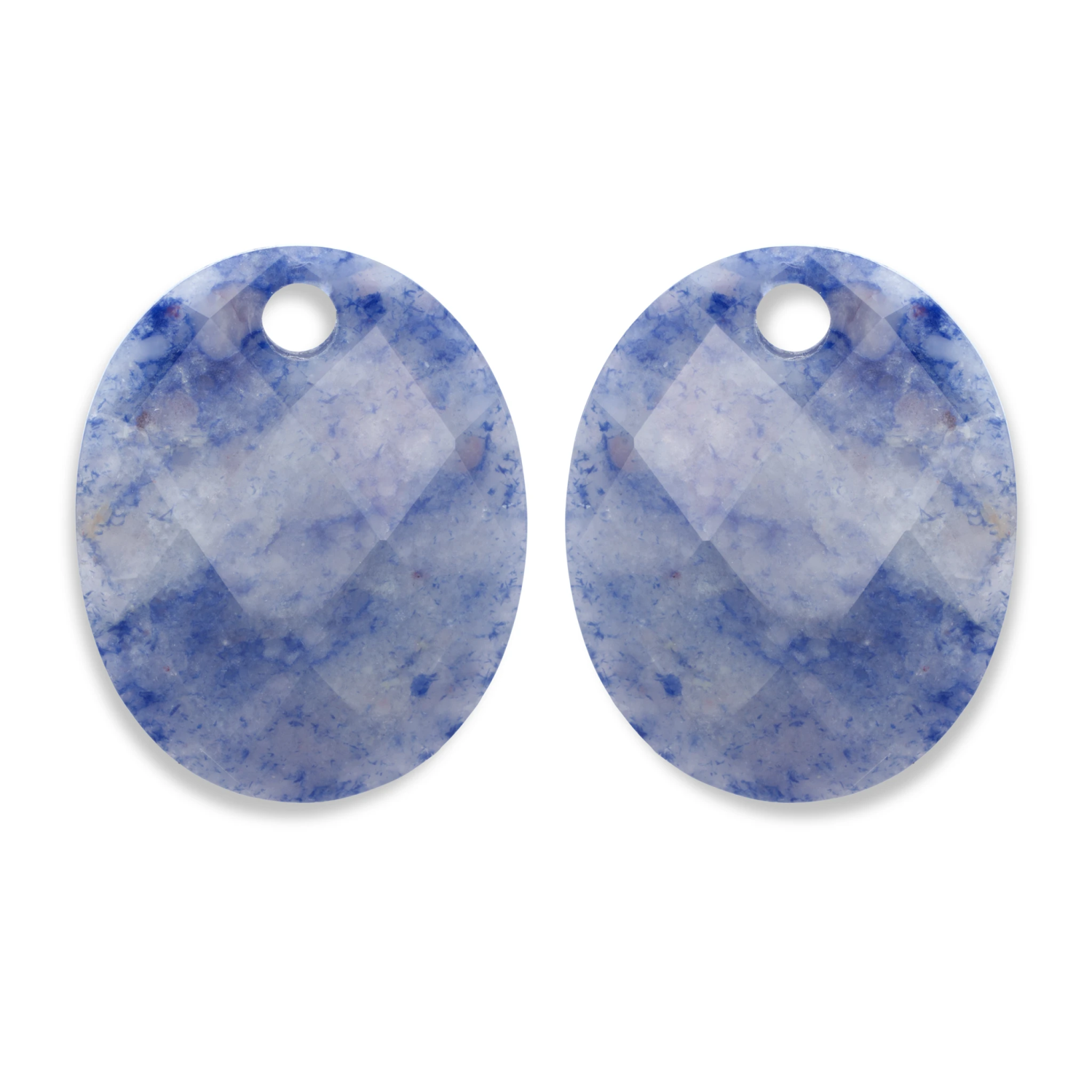 Earstones | Large Oval Blue Aventurine
