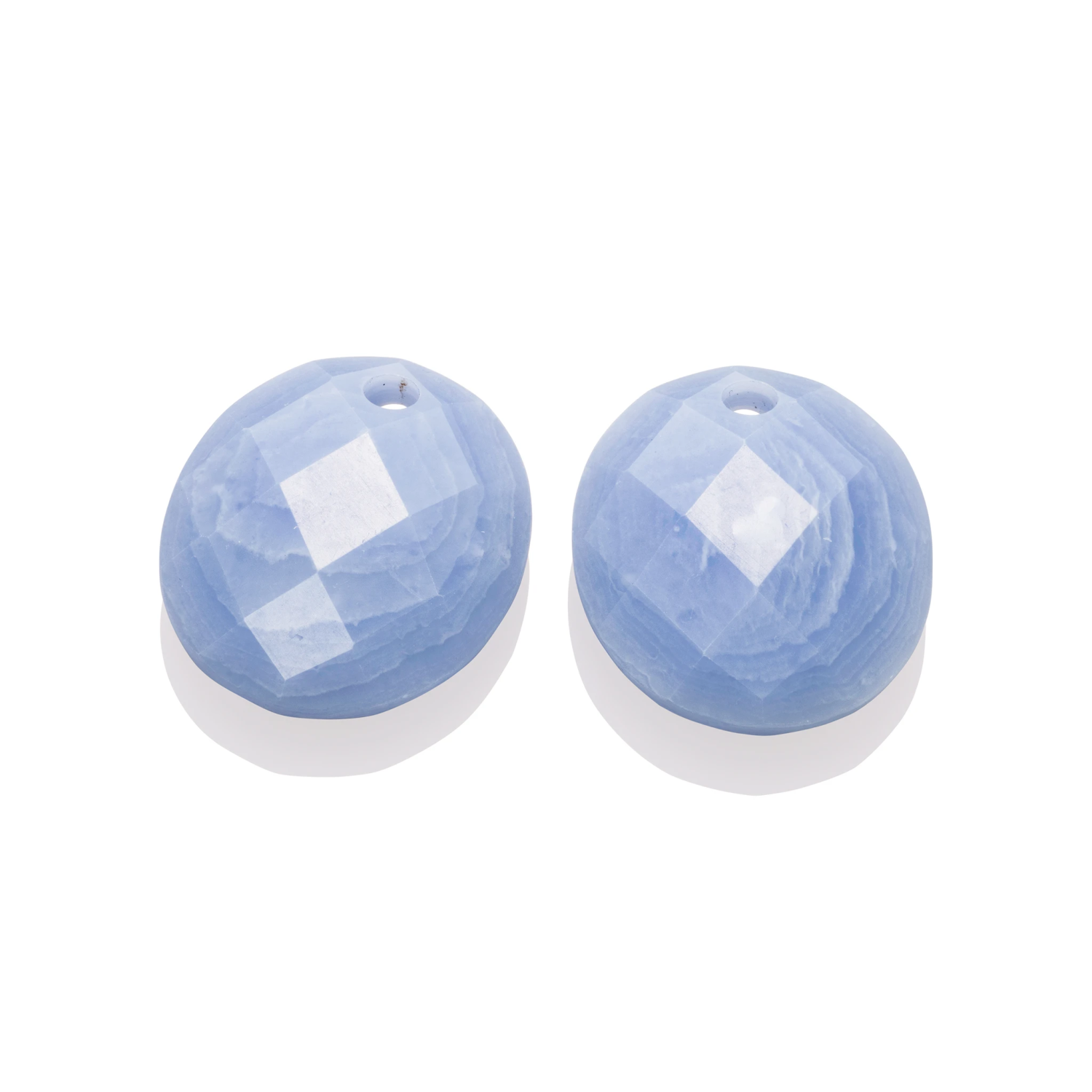 Earstones | Large Oval - Blue Lace Agate