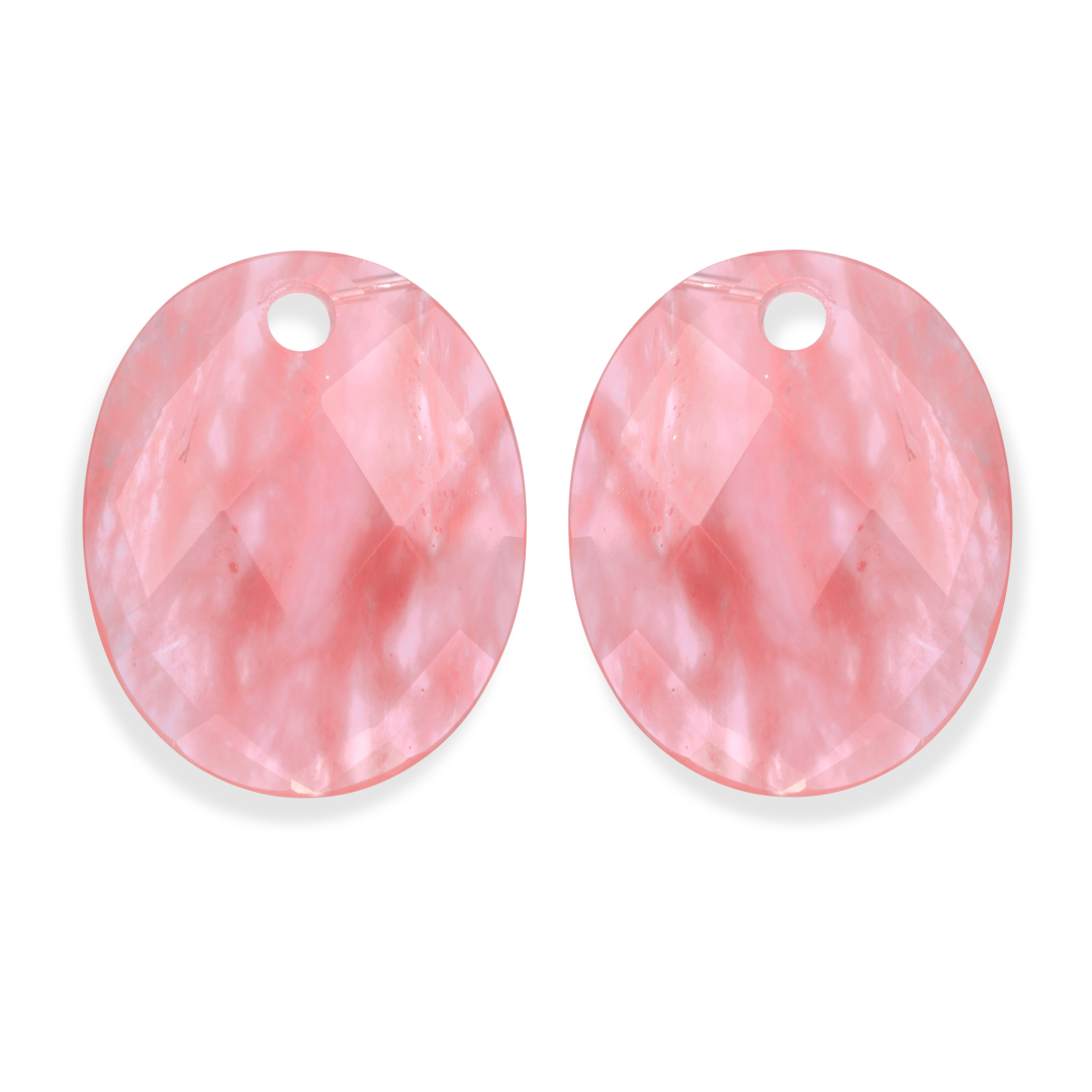 Earstones | Large Oval - Cherry Quartz - EAGEM25-RO