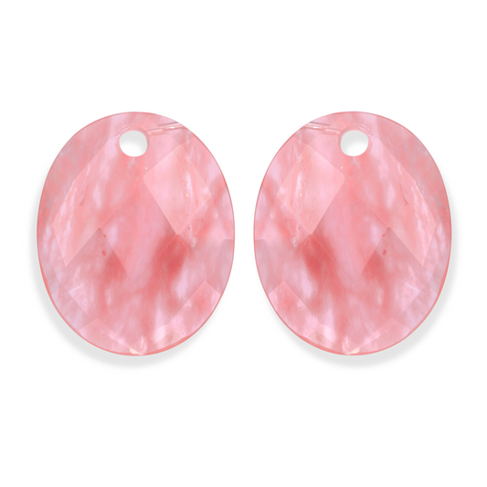 Earstones | Large Oval - Cherry Quartz