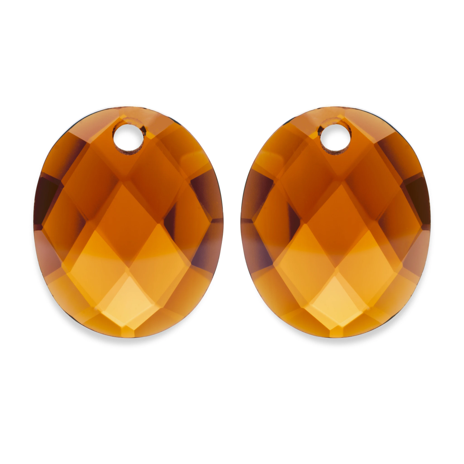 Earstones | Large Oval Citrine Quartz