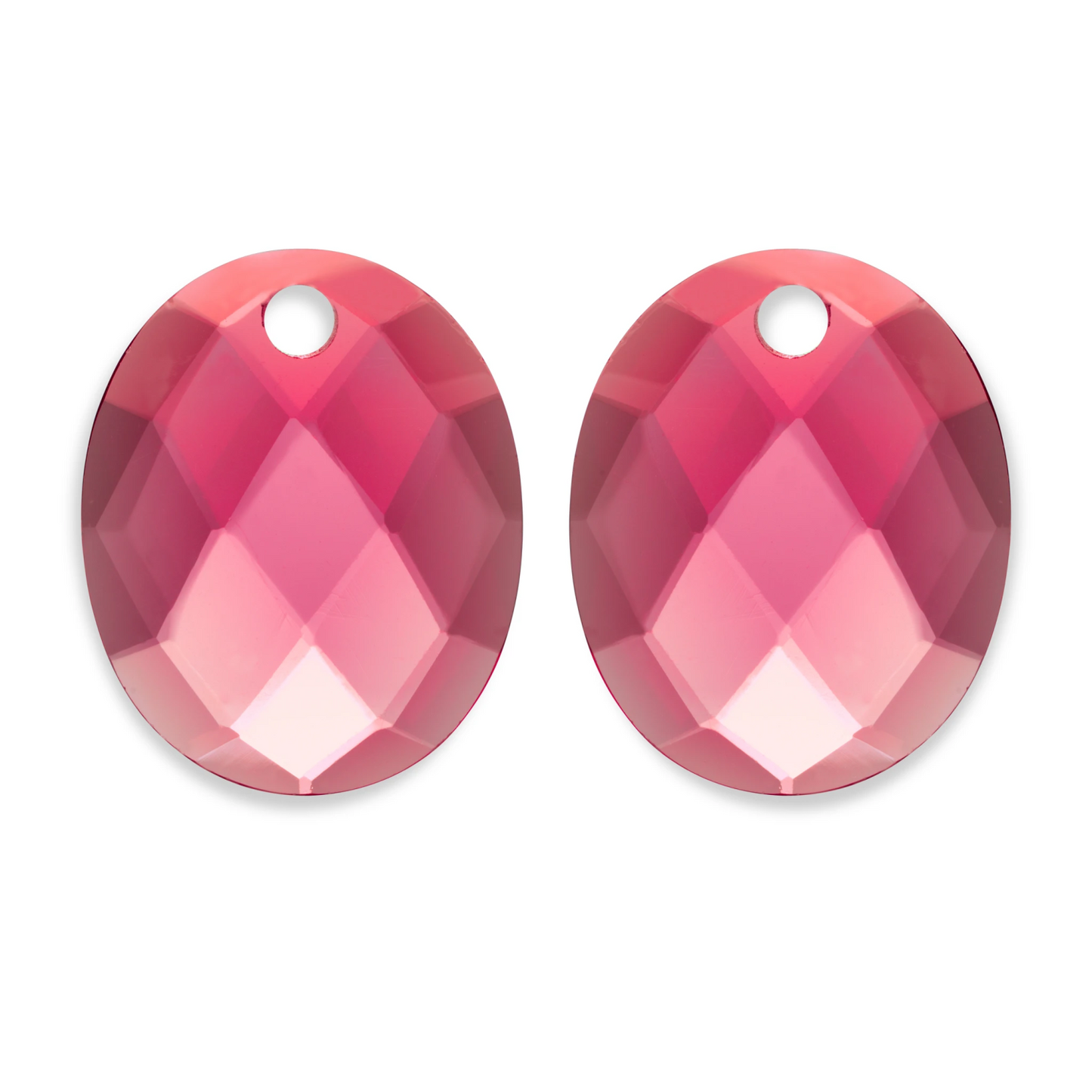 Earstones | Large Oval - Fuchsia Quartz