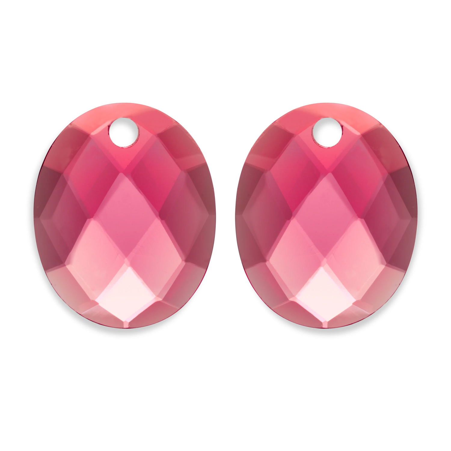 Earstones | Large Oval - Fuchsia Quartz
