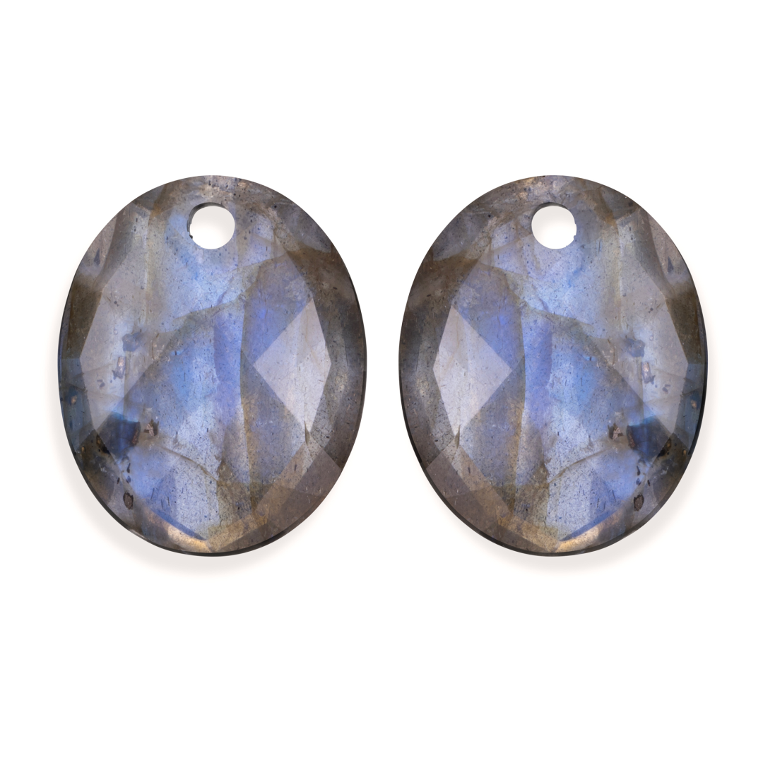 Earstones | Large Oval - Labradorite