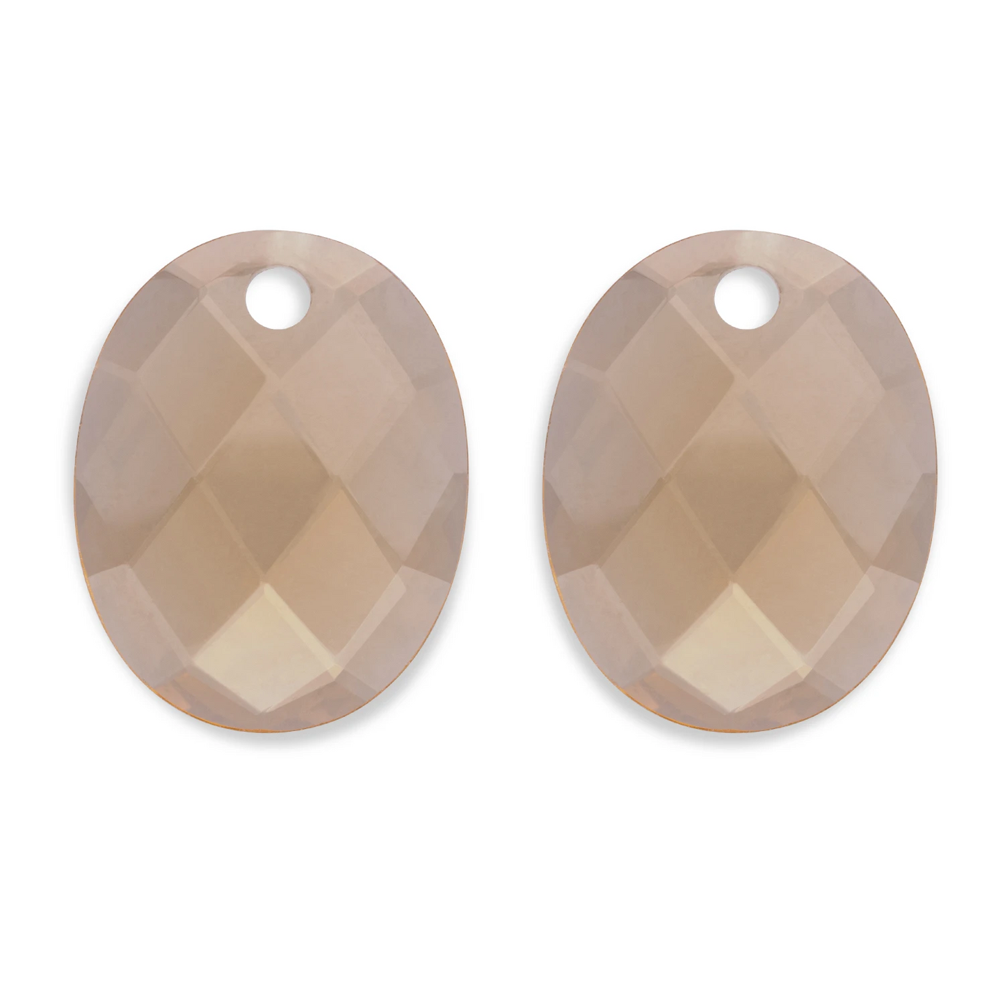 Earstones | Large Oval - Light Gold Citrine Quartz