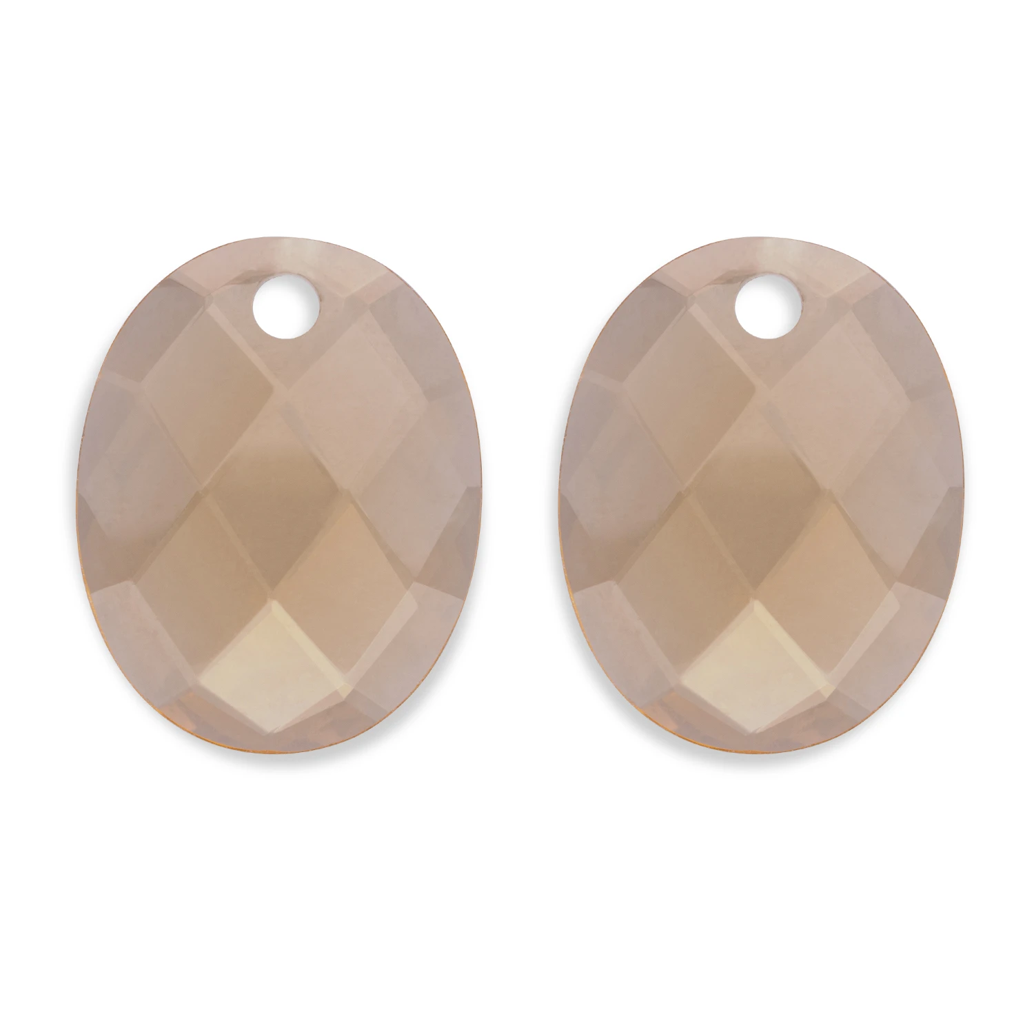 Earstones | Large Oval - Light Gold Citrine Quartz