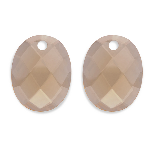 Earstones | Large Oval - Light Gold Citrine Quartz