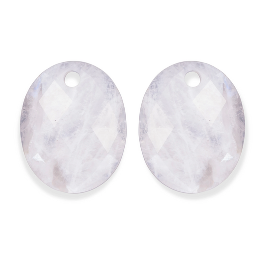 Earstones | Large Oval - Moonstone