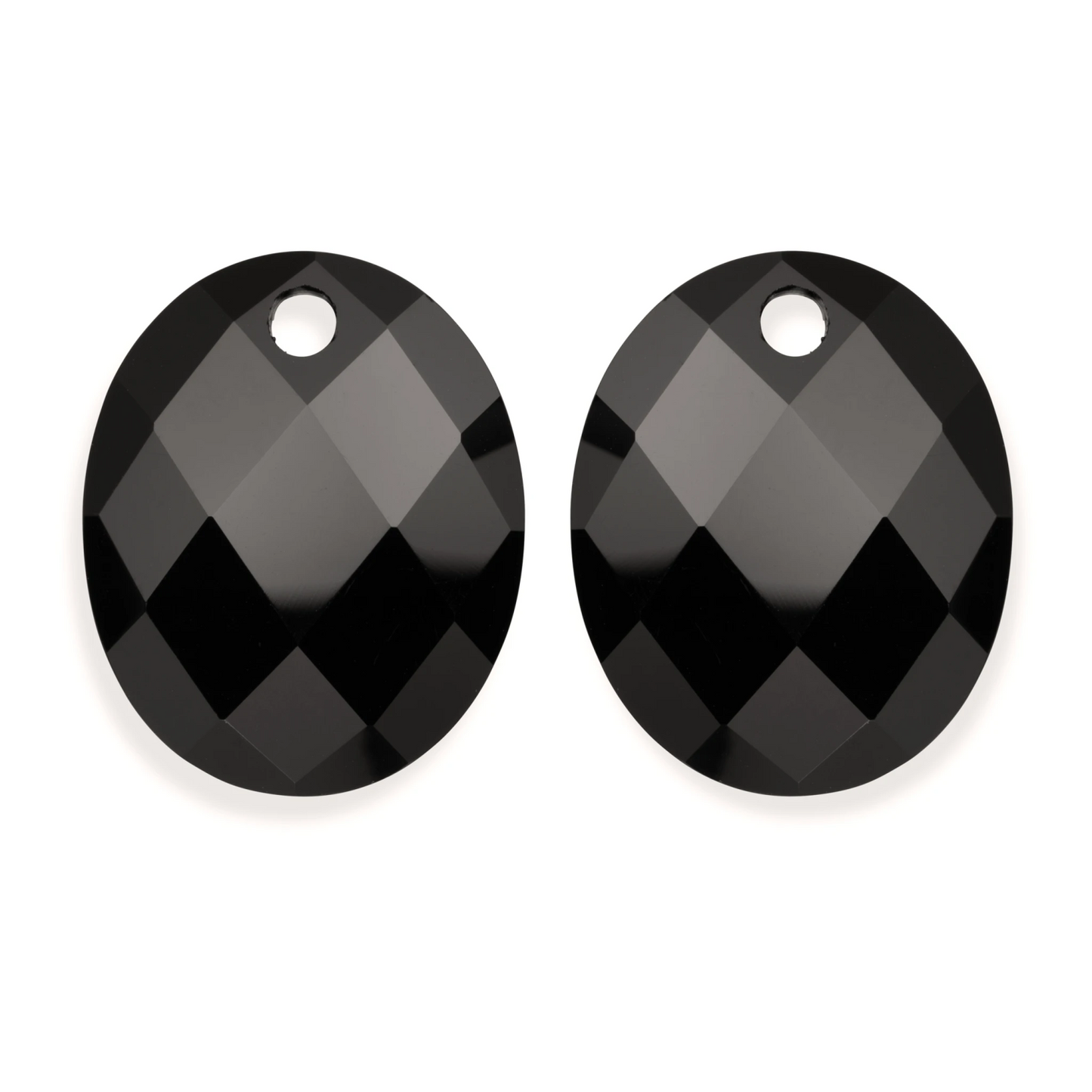 Earstones | Large Oval Onyx